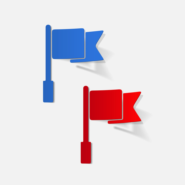 элемент реалистичного дизайна: флаг
 - Вектор,изображение