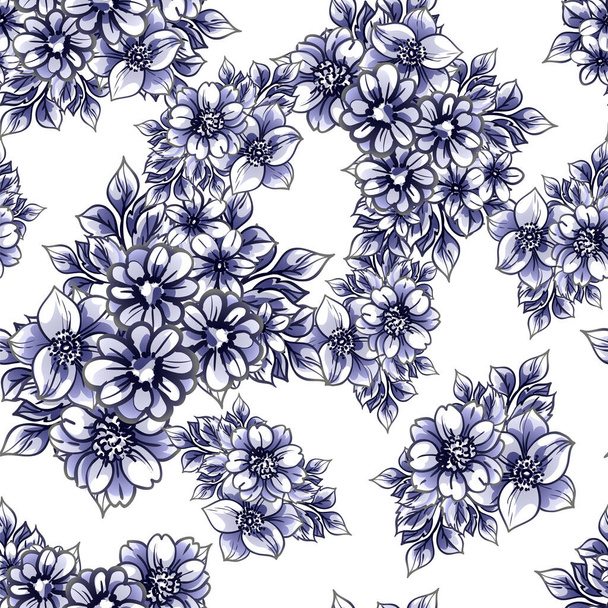 Abstract seamless vector pattern background with flowers - Vektor, obrázek