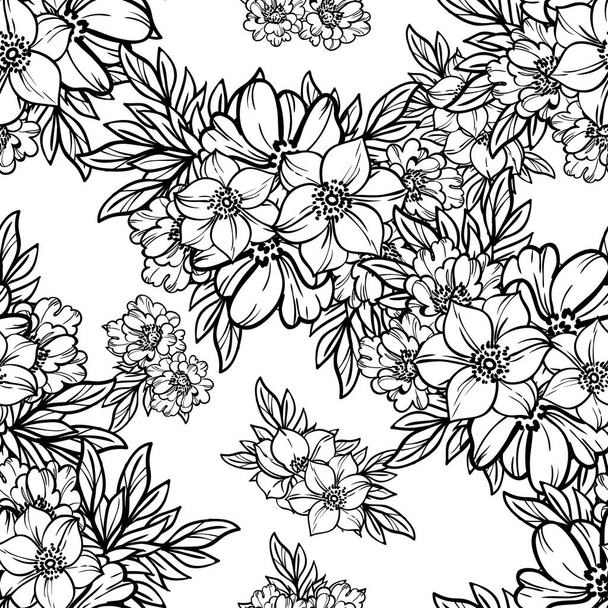 Abstract seamless vector pattern background with flowers - Vektor, kép