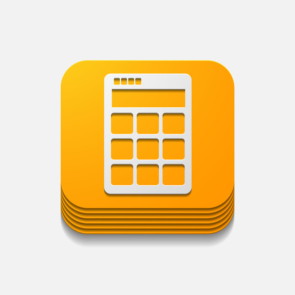 square button: calculator - Vektör, Görsel