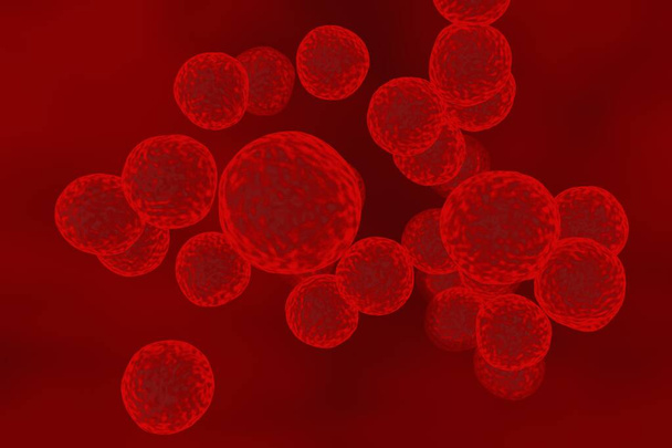 Bakterie Staphylococcus aureus MRSA na barevném pozadí, 3D ilustrace - Fotografie, Obrázek