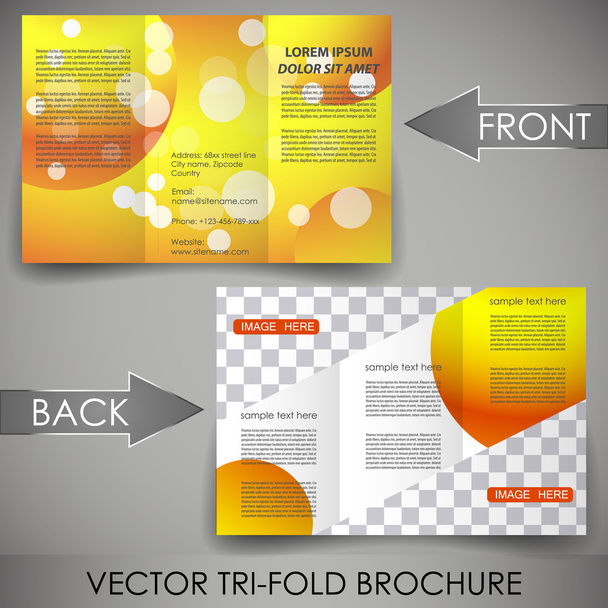 zakelijke drie vouwen sjabloon folder, cover ontwerp of bedrijfsbrochure - Vector, afbeelding