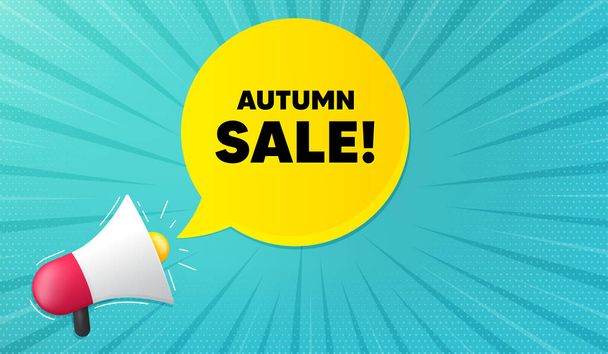 Autumn Sale. Background with megaphone. Special offer price sign. Advertising Discounts symbol. Megaphone banner. Autumn sale speech bubble. Loudspeaker background. Vector - Vettoriali, immagini