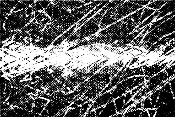 ドット、スポット、傷や線で黒と白のテクスチャで落ち込んだ背景。抽象ベクトル図. - ベクター画像
