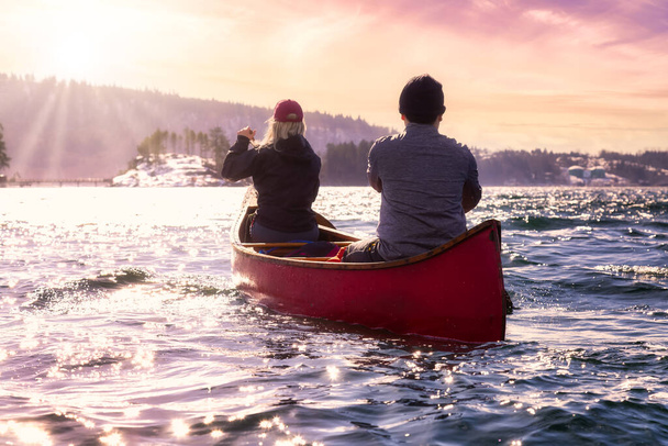 Canoeing in Deep Cove, Vancouver, BC, Canada. - Photo, Image