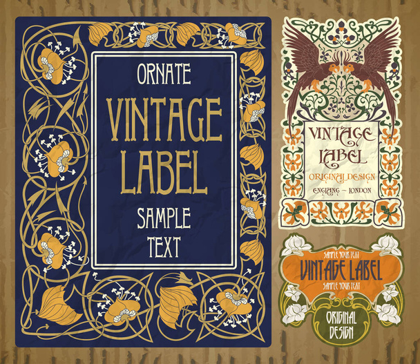 vector vintage items: cover Art Nouveau - Vektor, kép
