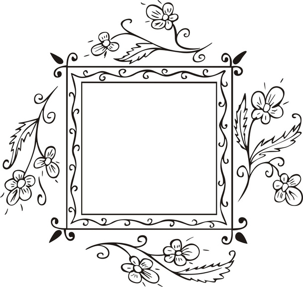 Decoración de marco floral
 - Vector, Imagen