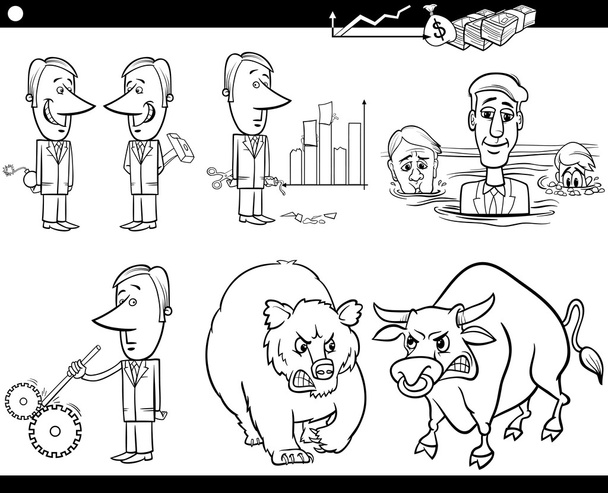 Conjunto de conceptos e ideas de dibujos animados empresariales
 - Vector, imagen