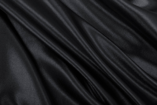 La seda gris oscura elegante lisa o la textura del satén pueden utilizar como fondo abstracto. Lujoso diseño de fondo - Foto, imagen