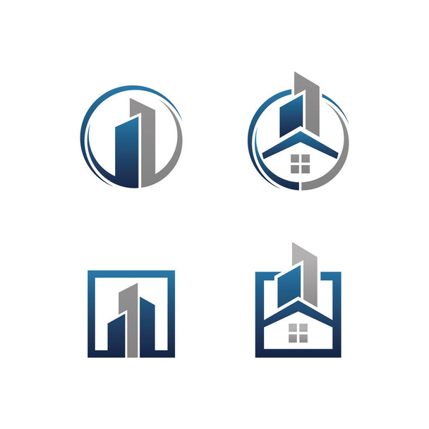 immobilier, conception de logo de bâtiment. et maison logo vecteur - Vecteur, image