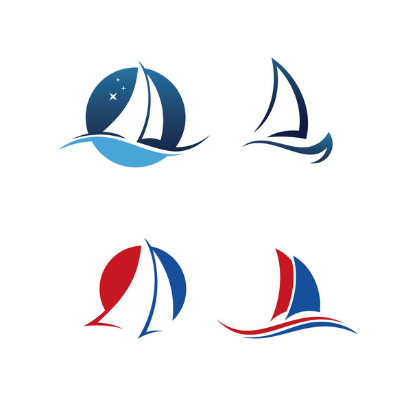 segeln logo, segeln boot logo vektor - Vektor, Bild