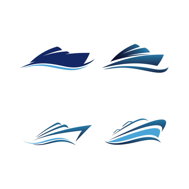 Yacht Logo, Ship and Cruise Logo Design Vector - Vector, imagen