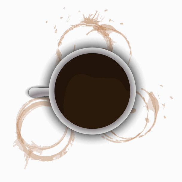 coffee cup and saucer beautiful illustration - Вектор,изображение