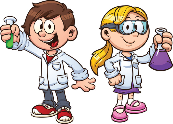 Science kids - Vector, Image