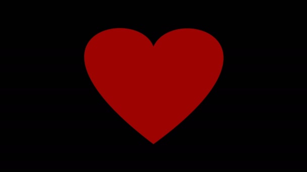 Animação em forma de coração. Batimento cardíaco. Dia dos Namorados - Férias. Cartão de felicitações. Vídeo 4K - Filmagem, Vídeo