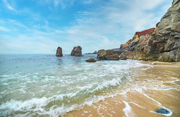 Güzel manzara, sahil ve koy, Garrapata Eyalet Parkı, Big Sur, California, ABD - Fotoğraf, Görsel