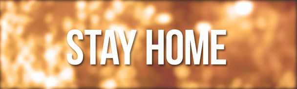 Creative and cozy stay home banner with the text, COVID-19 pandemic, save lives of your family and sits home photo - Photo, Image