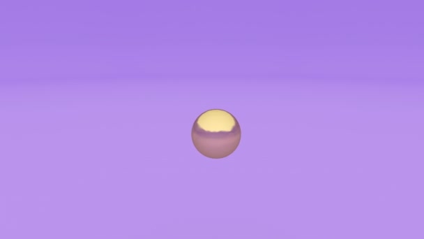 Золотые шары на розовом фиолетовом минималистичном кадре обложки - Кадры, видео
