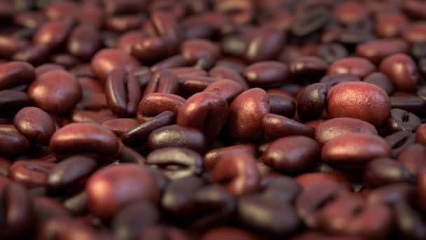 Camera moving over roasted coffee beans - Footage, Video