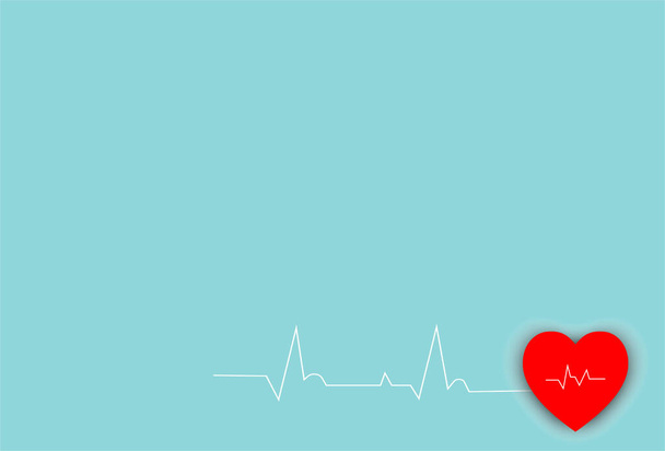 Szívverés szív alakzat központú vonal. Szívverés. Szívverés pulzus lapos vektor ikon. Az orvosi ajánlatok és weboldalak kórokozó-átvivő illusztrációja. - Fotó, kép