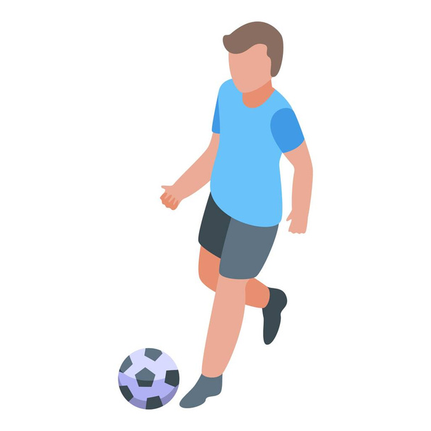 Boy playing ball icon, isometric style - Vektor, Bild