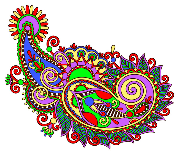 Original digital draw line art ornate flower - Διάνυσμα, εικόνα