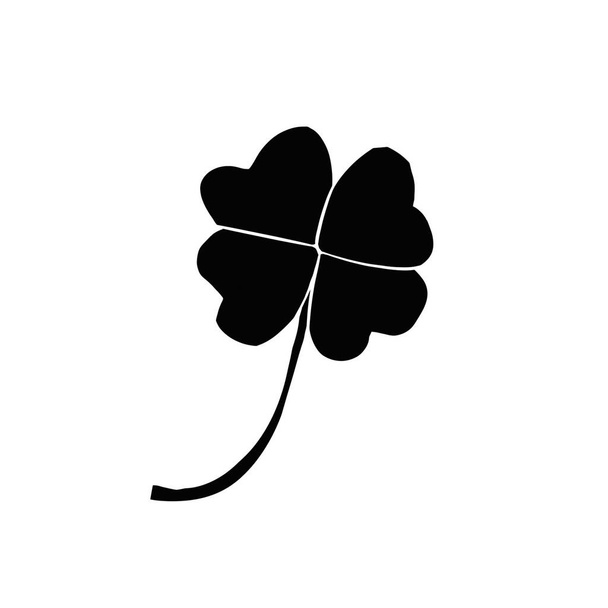 Silhouette of four-leaf clover or shamrock and Irish symbol of saint Patrick's day celebration illustration  - Photo, Image