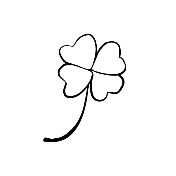 Silhouette de trèfle à quatre feuilles ou trèfle et symbole irlandais de la fête de saint Patrick illustration de célébration  - Photo, image
