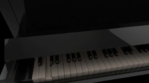 Cubierta de piano se abre y teclas de juego - Metraje, vídeo