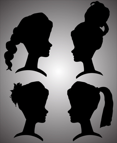 Vector silhouettes of women. - Vector, Image