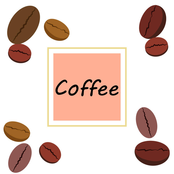 Chicco di caffè, macinacaffè. Elementi di design per un caffè. Sfondo vettoriale. - Foto, immagini