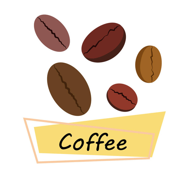 Coffee grains. Drinks menu for restaurant, vector background. - Foto, Imagen