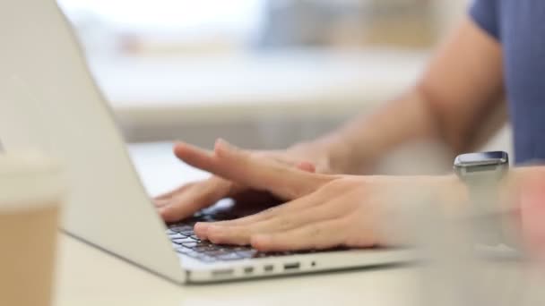 Close up of Angry Man Hands Trying to Work on Laptop Aggressively  - Video