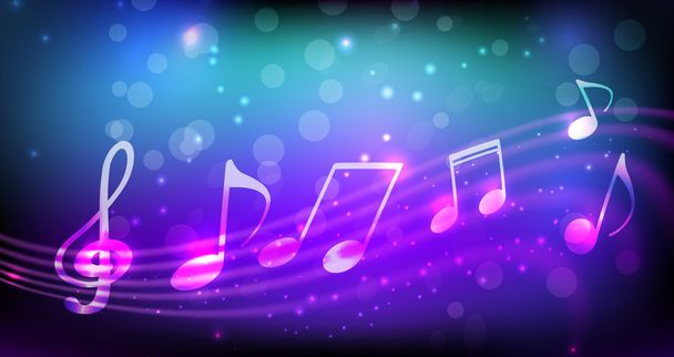 Blue abstract music background - Vector, afbeelding