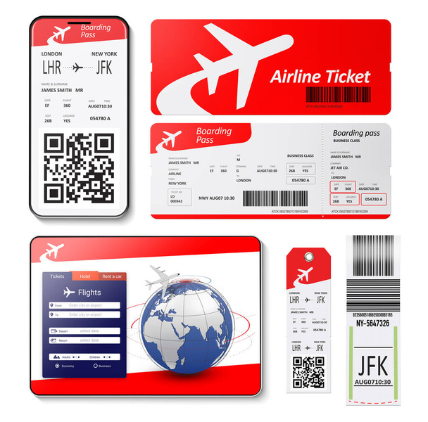 Airplane boarding pass template - Photo, Image