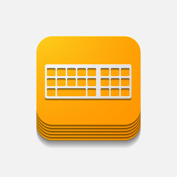 square button: keyboard - Wektor, obraz