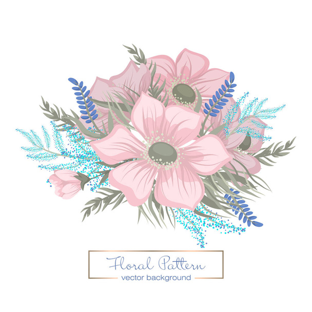Bouquet floreale di fiori popolari fantasia disegnata a mano. Illustrazione botanica in stile cartone animato piatto. Vettore - Vettoriali, immagini
