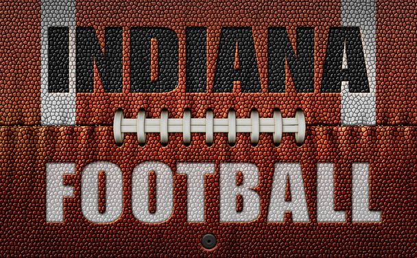 Sanat, Indiana Football, kohokuvioitu jalkapallo litistetty kahteen ulottuvuuteen. 3D-kuvitus - Valokuva, kuva