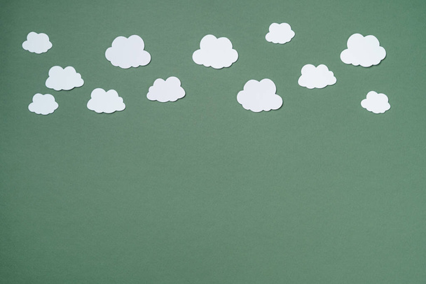 White clouds on green background - Photo, image
