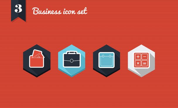 Corporate business flat icons set  - Vector, Imagen