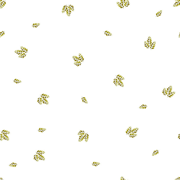 Spring seamless pattern with green sprigs. Vector stock illustration for fabric, textile, wallpaper, posters, paper. Fashion print. Branch with leaves. Doodle style. - Vector, Imagen