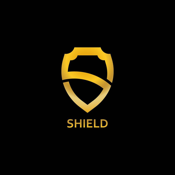 golden shield logo vector icon illustration design  - Vektör, Görsel
