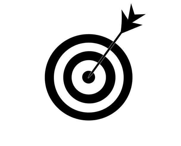 Vector Target Icon Focus Accuracy Shot Business Infografika Shoot the bullseye ze strzałką.Celowanie strzałką w punkcie uderzenia, centrum. - Wektor, obraz