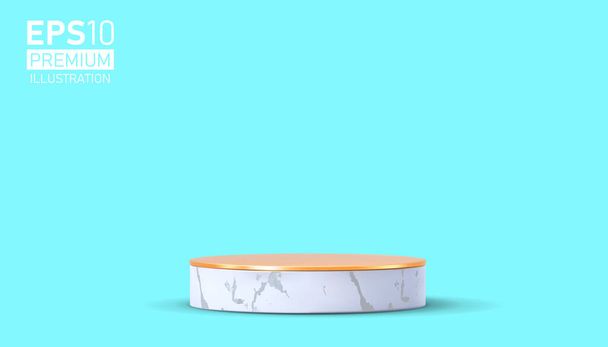 Vector round podium, pedestal or platform, background for cosmetic product presentation. 3d podium. Advertising place. Blank product stand background in pastel colors - Vektori, kuva