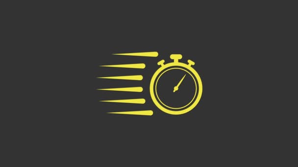 Icona cronometro giallo isolato su sfondo grigio. Un timer temporale. Segno cronometro. Animazione grafica 4K Video motion - Filmati, video