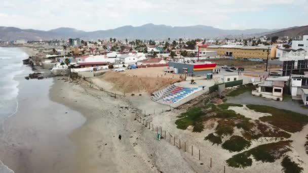 Drone aerial shot of Playa Hermosa, Ensenada, México - Metraje, vídeo