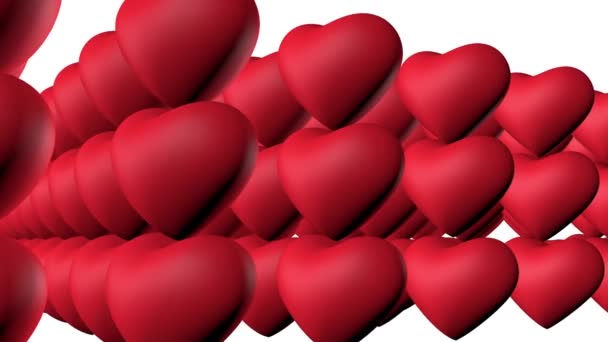 3D animation. Concept of Group of excited hearts, having sex. Excited - Footage, Video