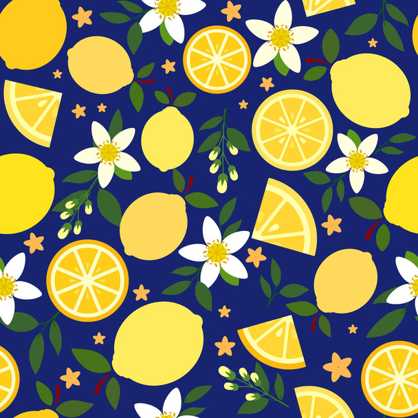 Citrons dessin animé motif sans couture, illustration vectorielle - Vecteur, image