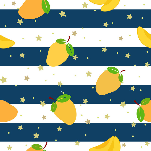 Mango Cartoon nahtlose Muster, Vektorillustration - Vektor, Bild