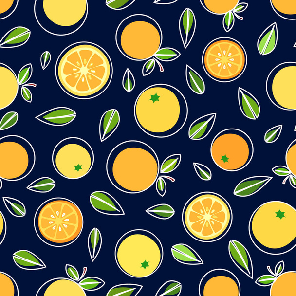 background with oranges, vector illustration - Vektör, Görsel